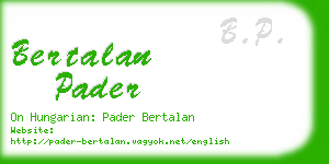 bertalan pader business card